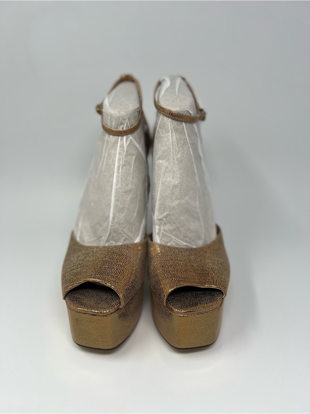 Sam Edelman Metallic Copper Platform Block Heels - Picture 3 of 9